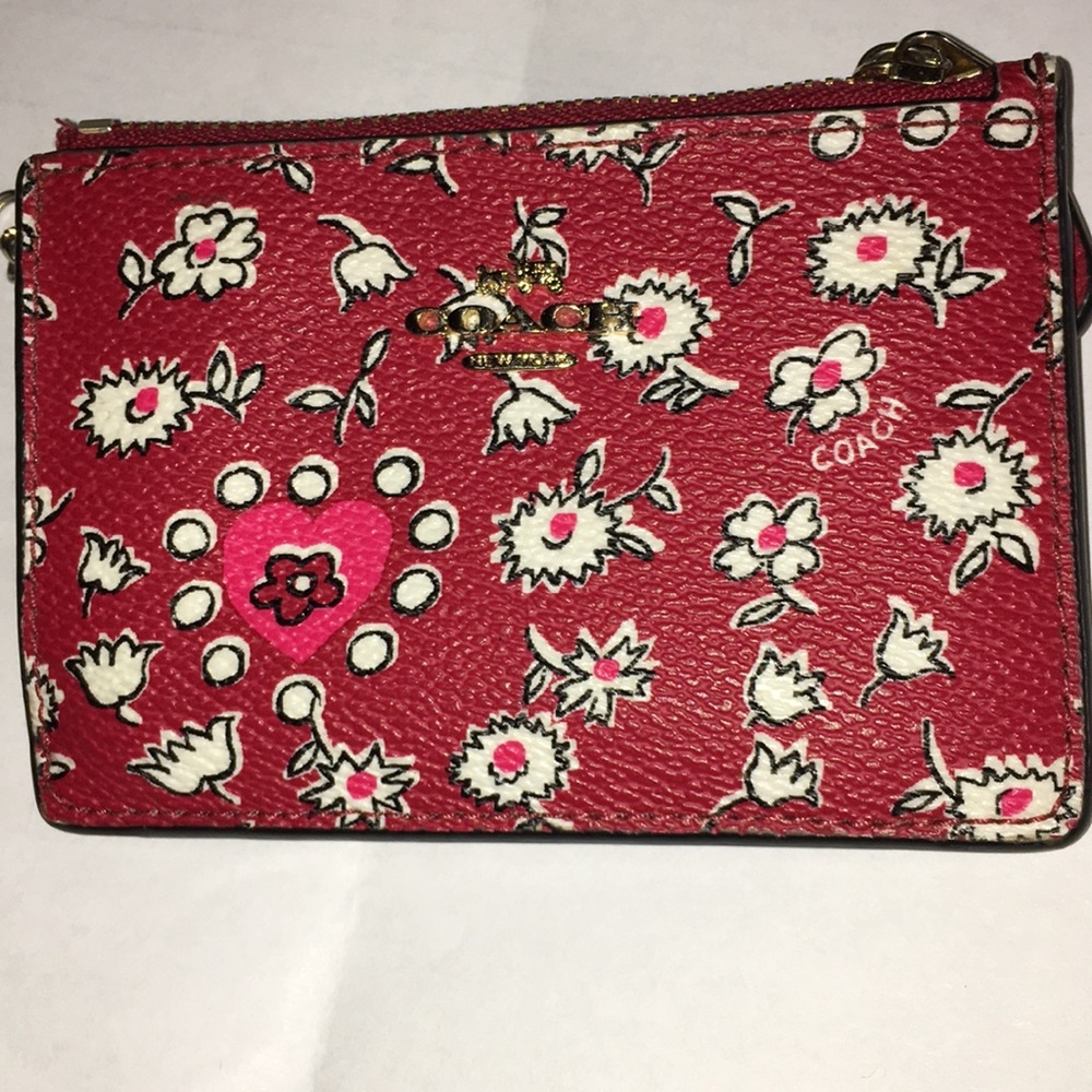 Coach - leather small wallet keychain